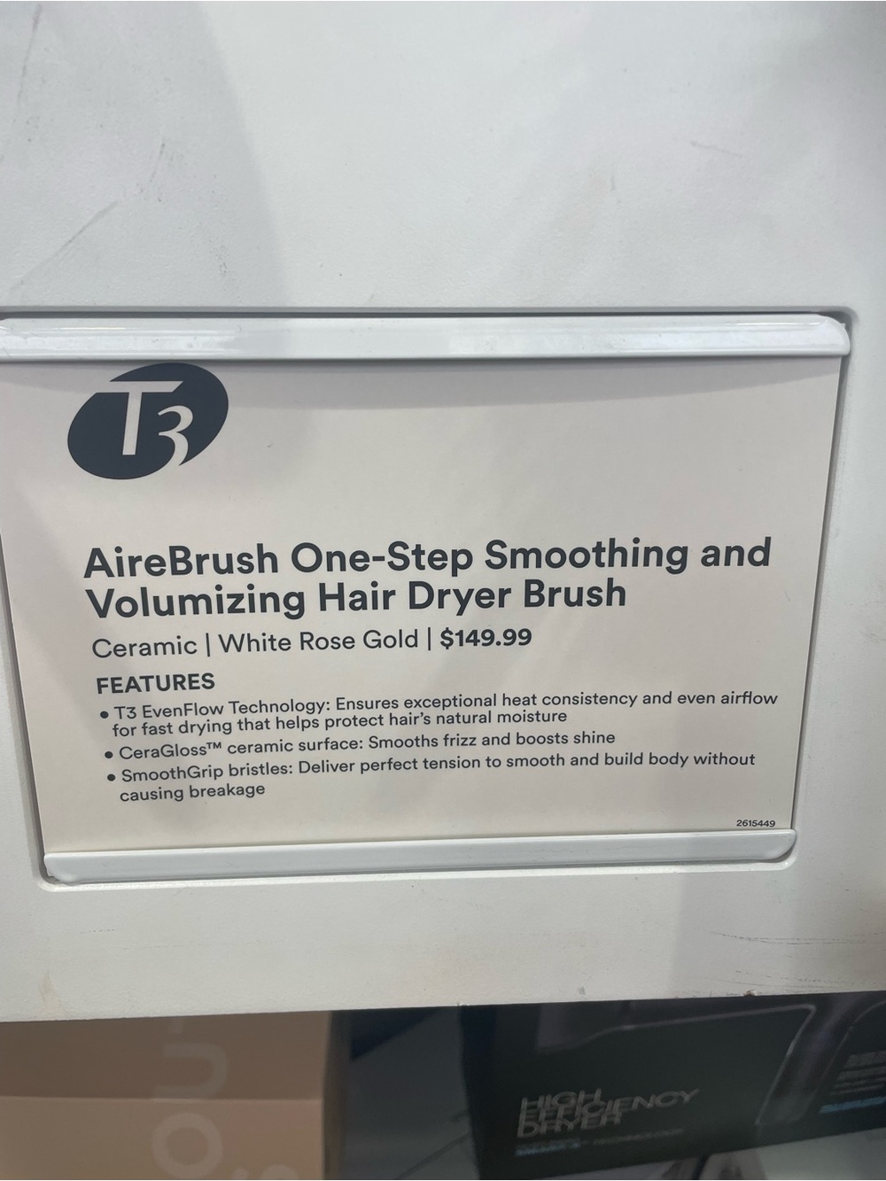 T3 AireBrush Hot Air Styling Brush - White with Rose Gold Accents